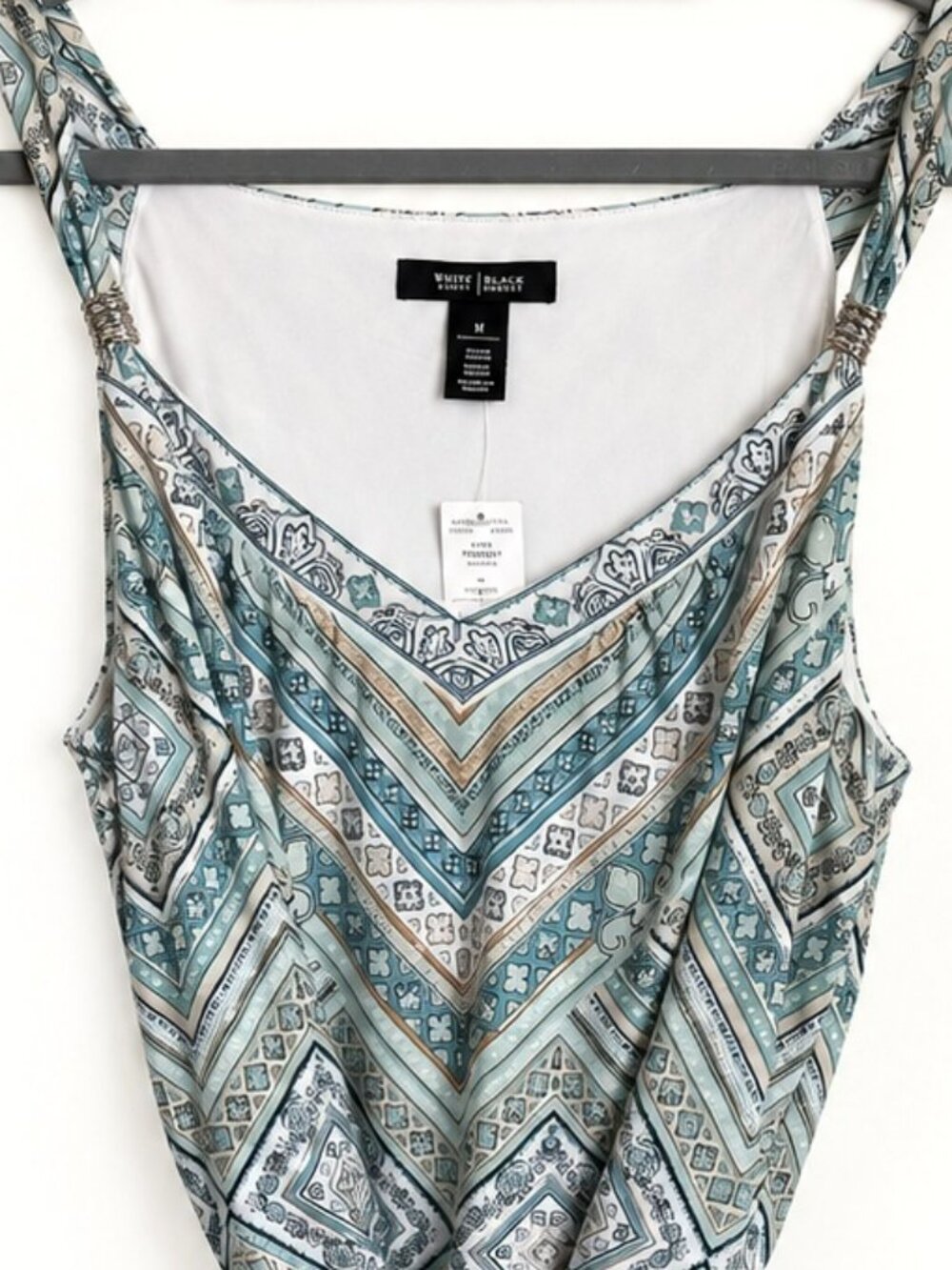 WHBM NWT Aqua Scarf Print Tie Waist Dress Size M